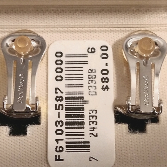 RARE AUTHENTIC 1970's CHRISTIAN DIOR SILVER/FAUX PEARL/RHINESTONE CLIPS (NWT) - Picture 6 of 6